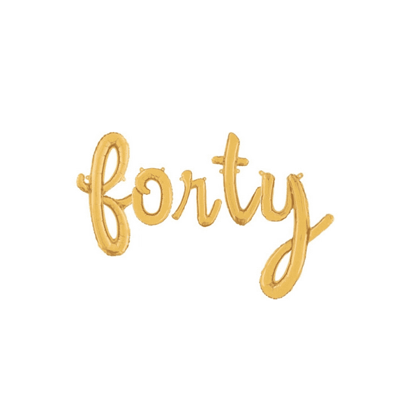 16" Script Cursive "Forty" Balloon Letters