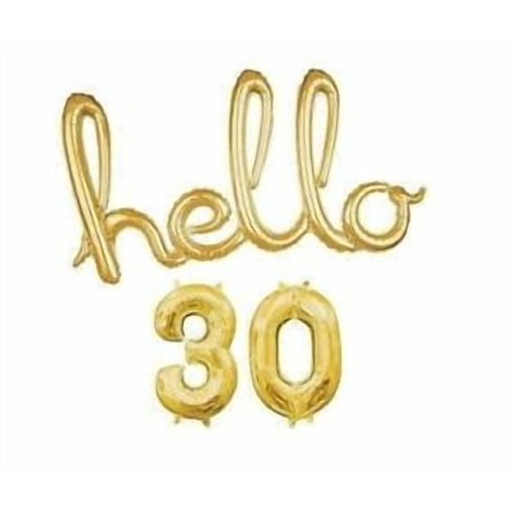 16" Script Cursive "Hello 30" Balloon Letters