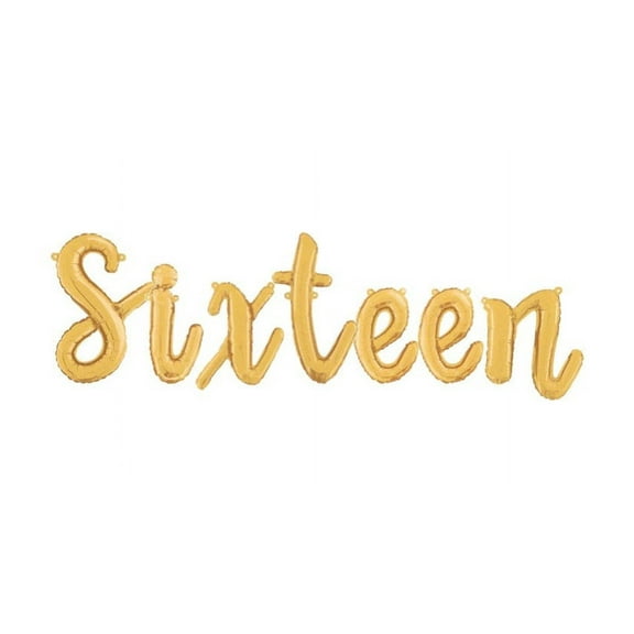 16" Script Cursive "Sixteen" Balloon Letters