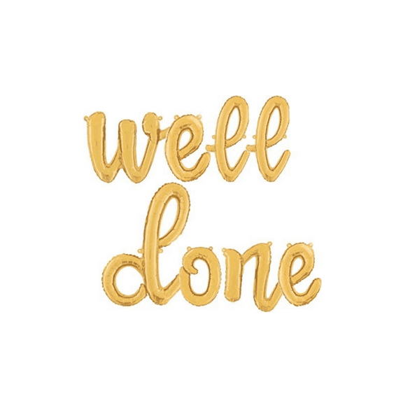 16" Script Cursive "Well Done" Balloon Letters