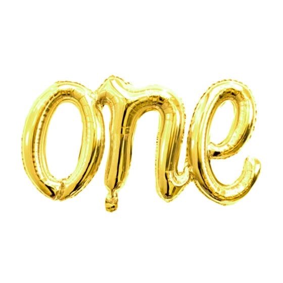 16" Script "One" Cursive Balloon Letters