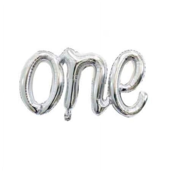 16" Script "One" Cursive Balloon Letters