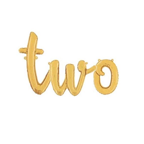 16" Script "Two" Cursive Balloon Letters