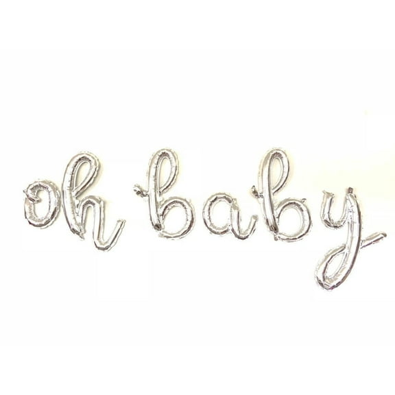 16" Script "oh baby" Cursive Balloon Letters
