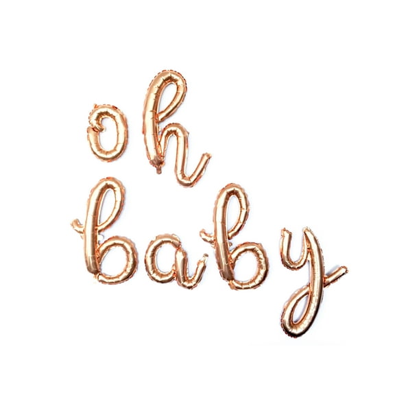 16" Script "oh baby" Cursive Balloon Letters