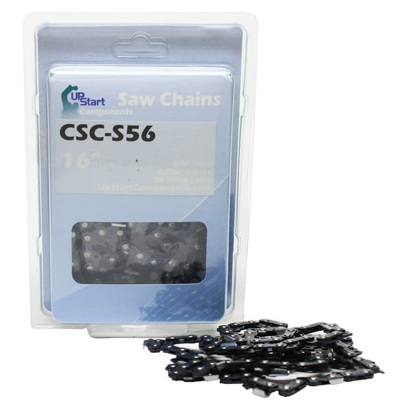16" Semi Chisel Saw Chain for Husqvarna 335 XPT Chainsaws - (16 inch, 3/8" Low Profile Pitch, 0.050" Gauge, 56 Drive Links, CSC-S56) - UpStart Components