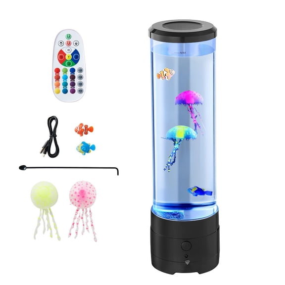 Relaxing Bubble Tube Light 16 RGB Colors, Remote Control, Floating Fish Water Feature