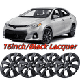 thumbnail image 1 of 16" Set of 4 Hubcaps Wheel Rims Cover for 2009-2019 Toyota Corolla & 2009-2014 Toyota Matrix Compatible with Steel Wheels Snap on Installation(16-inch,Black Lacquer), 1 of 8