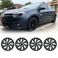 thumbnail image 1 of 16" Set of 4 Hubcaps Wheel Rims Cover Fit 2009-2025 Toyota Corolla/2009-2014 Toyota Matrix/2023-2025 Toyota Corolla Hybrid Compatible with Steel Wheels Snap on Installation(16-inch,Black Lacquer), 1 of 7