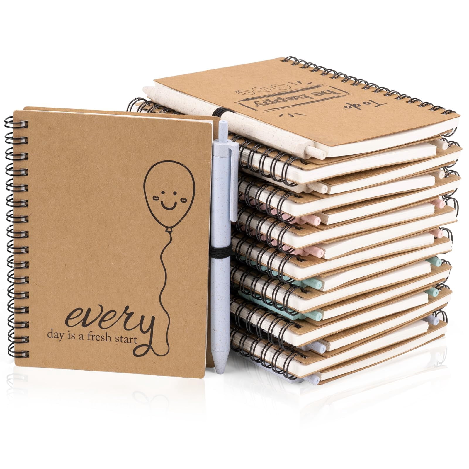 16 Set Inspirational Journals Bulk  4"x5.5" Small Spiral Notebooks With Pens Motivational Office School Supplies Gifts For Coworkers Employees Students