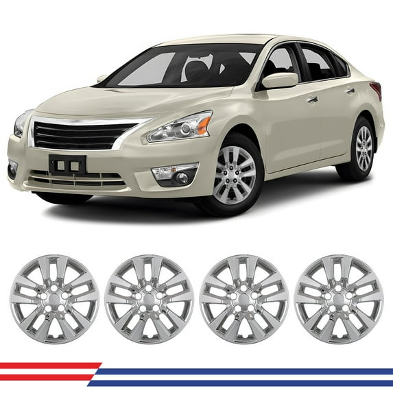 16" Set of 4 Hubcaps Wheel Rims Cover Fit for 2013-2018 Nissan Altima Sedan Compatible with Steel Wheels Snap on Installation(16-inch,Chrome)