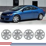16" Set Of 4 Hubcaps Wheel Rims Cover fit for 2006-2011 Honda Civic Compatible With Steel Wheels Bolt On Installation(16-Inch,Lacquer)