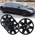 thumbnail image 1 of 16" Set of 4 Hubcaps Wheel Rims Cover for 2006-2011 Honda Civic Compatible with Steel Wheels Bolt on Installation(16-inch,Black Lacquer), 1 of 9