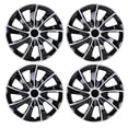thumbnail image 1 of 16" Set of 4 Silver & Black Lacquer Wheel Covers Snap on Hub Caps Fit R16 Tire + Steel Rim,ABS Plastic, 1 of 8