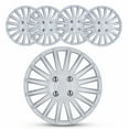 thumbnail image 1 of 16" Set of 4 Wheel Covers Snap on Hubcaps Full Hub Caps Fit R16 Tire & Steel Rim (4 Pack)-White Lacquer, 1 of 11