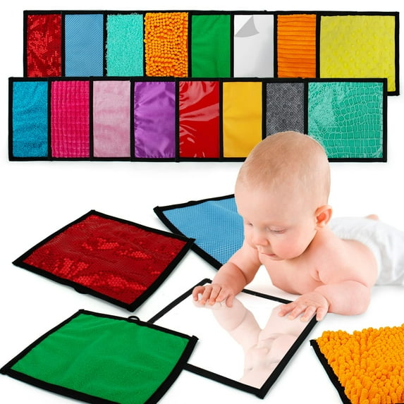 16 Set Sensory Mini Mats Assorted Textured Sensory Floor Tiles, Early Sensory Exercise Sensory Mats Sensory Toys for Autistic Children Kids Baby Toddler Fidgeting Activity