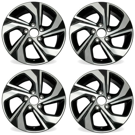 16" Set of 4 16x7 Machined Black Wheels for Honda Accord 2016 2017 OEM Design Replacement Rim