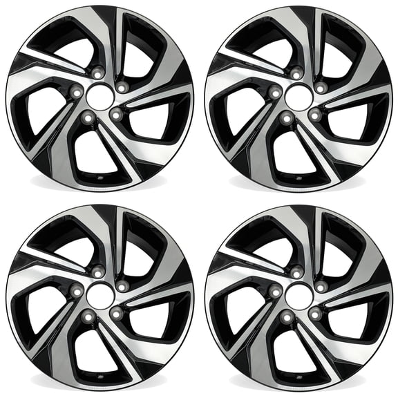 16" Set of 4 16x7 Machined Black Wheels for Honda Accord 2016 2017 OEM Design Replacement Rim