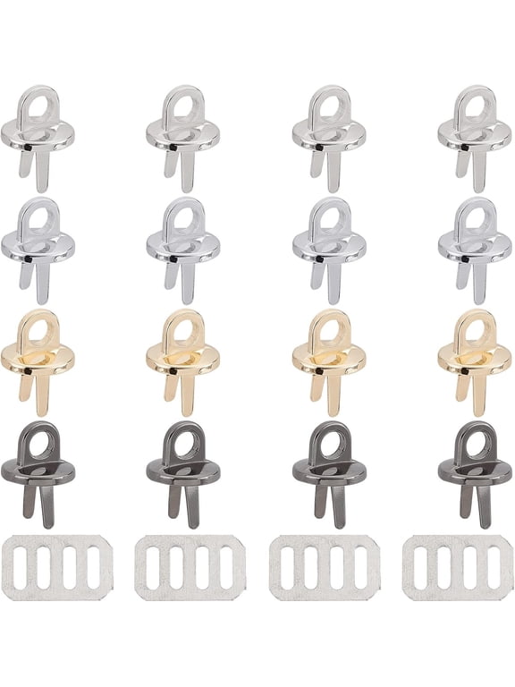 16 Sets Bag Strap Connector Buckles 4 Colors Purse Suspension Clasp Round Metal Side Clip Buckle Handbag Chain Ring Clasp Hardware Fastener for DIY DIY Leather Crafts Making Hole: 0.22 Inch