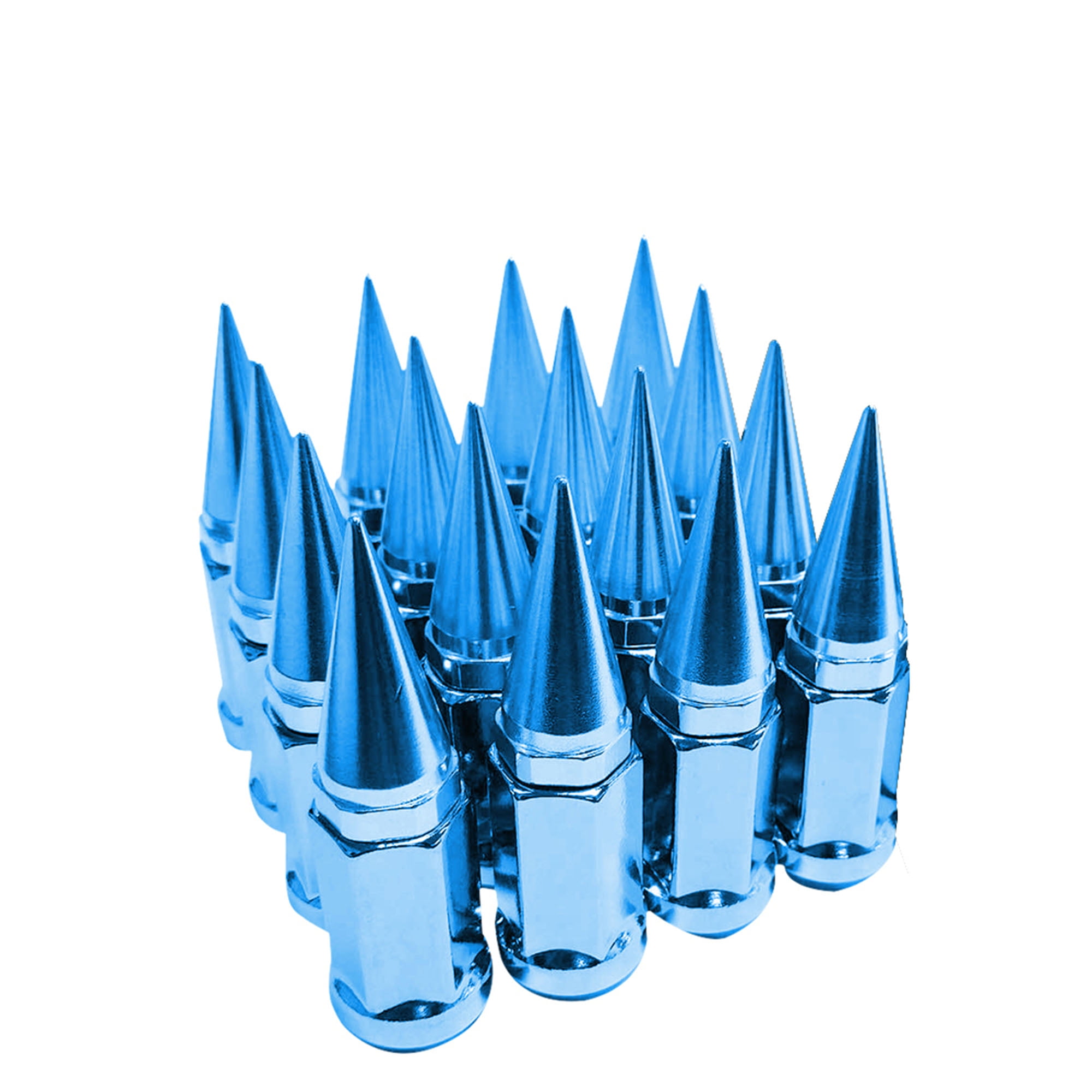 16 Sets Blue Universal 2pc Extended Spike Lug Nut M12x1 5 Conical Seat 16-sets-blue-universal-2pc-extended-spike-lug-nut-m12x1-5-conical-seat