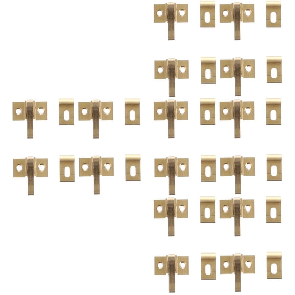 FENGGUIQU Copper Window Lock Heavy Duty Elbow Latch Beige for Window Safety 16Sets