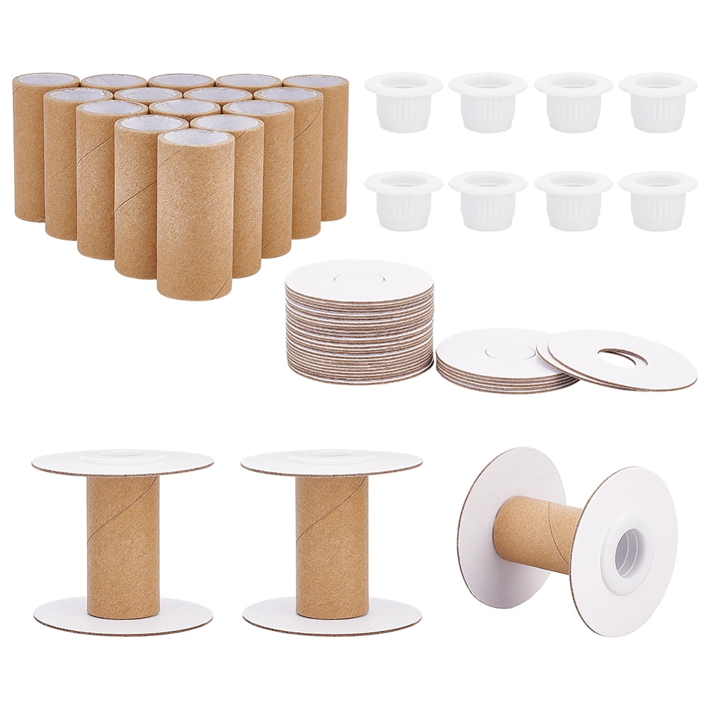 16 Sets Empty Paper Thread Spools Wire Weaving Bobbins Paper Sewing ...