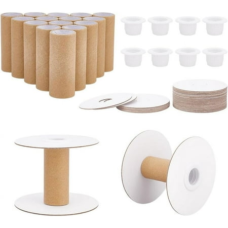 16 Sets Empty Paper Thread Spools Wire Weaving Bobbins Paper Sewing Spools Removable Empty Wire Spools for Yarn Cord Chain Embroidery Sewing DIY Arts Crafts 60mm/2.36"