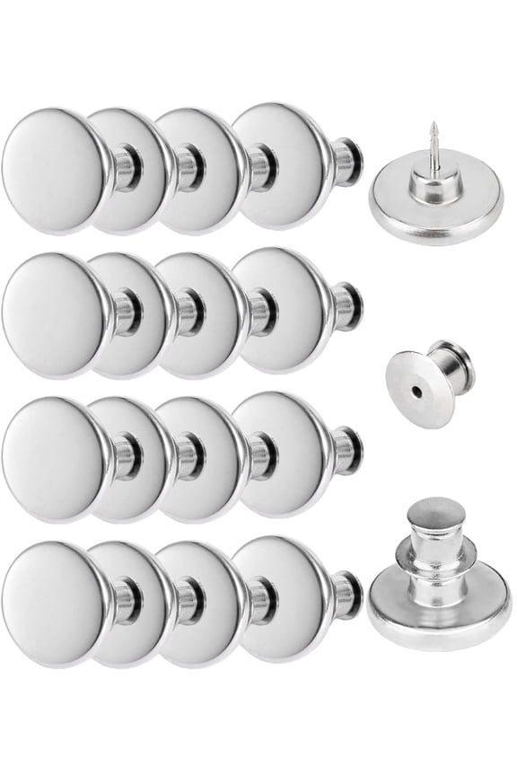 16 Sets Buttons for Loose Jeans, No Sew No Tool Instant Replacement Button Pins Adjustable Pant Waist Tightener to Make Smaller, Reusable Extra Pants Clips to Tighten Waist, Silver
