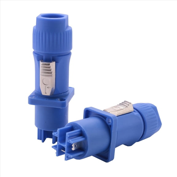 16 Sets PowerCON Connector,NAC3FCA+NAC3MPA-1&NAC3FCB+NAC3MPB-1,Lockable Cable Connector + Chassis Connector,8 x blue plug 8 x blue carrier 8 x white plug 8 x white carriers,blue & white