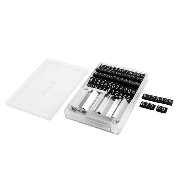 16 Sets Price Display Stand Price Tag Number Adjustable Counter Stand Base for Watch Ring Jewelry Dollar Price Tag Label Stand Kit (Silver)