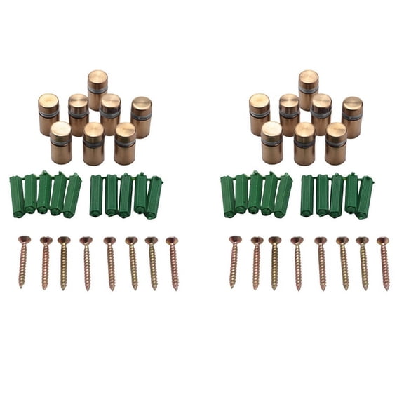 16 Sets Standoff Screws Advertising Nail Standoff Wall Mounting Hardware for Hanging Acrylic Picture Frame (12 x 20mm),16 x Advertising nail 16 x screw 16 x expansion screw 32 x washer,Gold