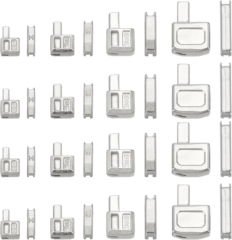 16 Sets Zipper Latch Slider Retainer 35810 Zipper Stopper Silver