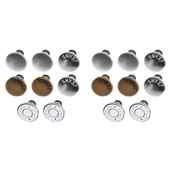 16 Sets of Button Pin Jeans, Seamless Fit, Detachable Pants Button Pins, Instant Jeans Buttons