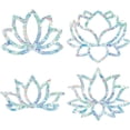 thumbnail image 1 of 16 Sheets Lotus Anti-Collision Rainbow Window Glass Clings Flower Static Window Decal Non Adhesive Vinyl Film Home Decorations for Sliding Doors Windows Prevent Stop Birds Dogs Strikes, 1 of 8