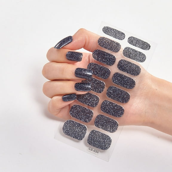 16 Sheets Nail Polish Stickers Full Nail Wraps for Women Stick on Fingernail Nails Self Adhesive Nail Polish Strips Gel Nail Strips
