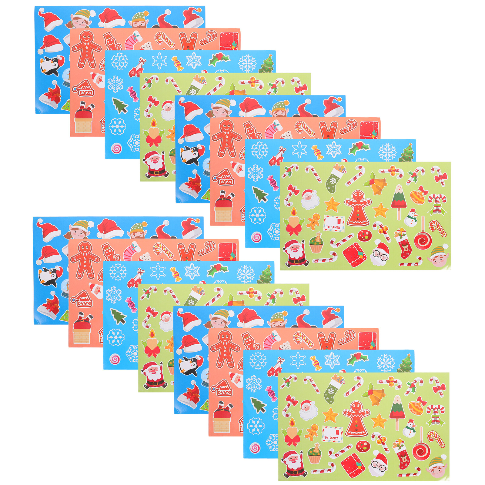 16 Sheets Xmas Labels Stickers Christmas Gift Labels Envelopes Stickers