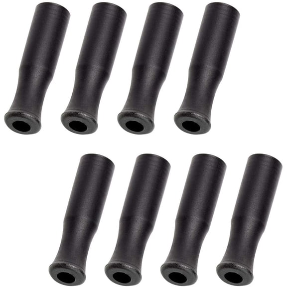 16 Silicone Straw Tips Food Grade Reusable Heat/Cold Proof Straw Sleeves Suitable for 1/4 Inch Wide (6 mm Outer Diameter) Stainless Steel Straws (Black)