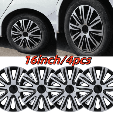 BDK 16 Inch Black Hubcaps – Set Of 4 – Snap-On Wheel Covers For Car Truck SUV