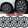 thumbnail image 1 of 16" Silver & Black Hubcaps/Wheel Covers for Most Cars,Set Of 4 Snap On Car Truck SUV Hub Cap ,ABS Material, 1 of 8