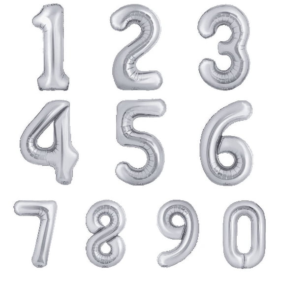 16" Silver Foil Balloon Number (2 pack) - Prima - Number 0