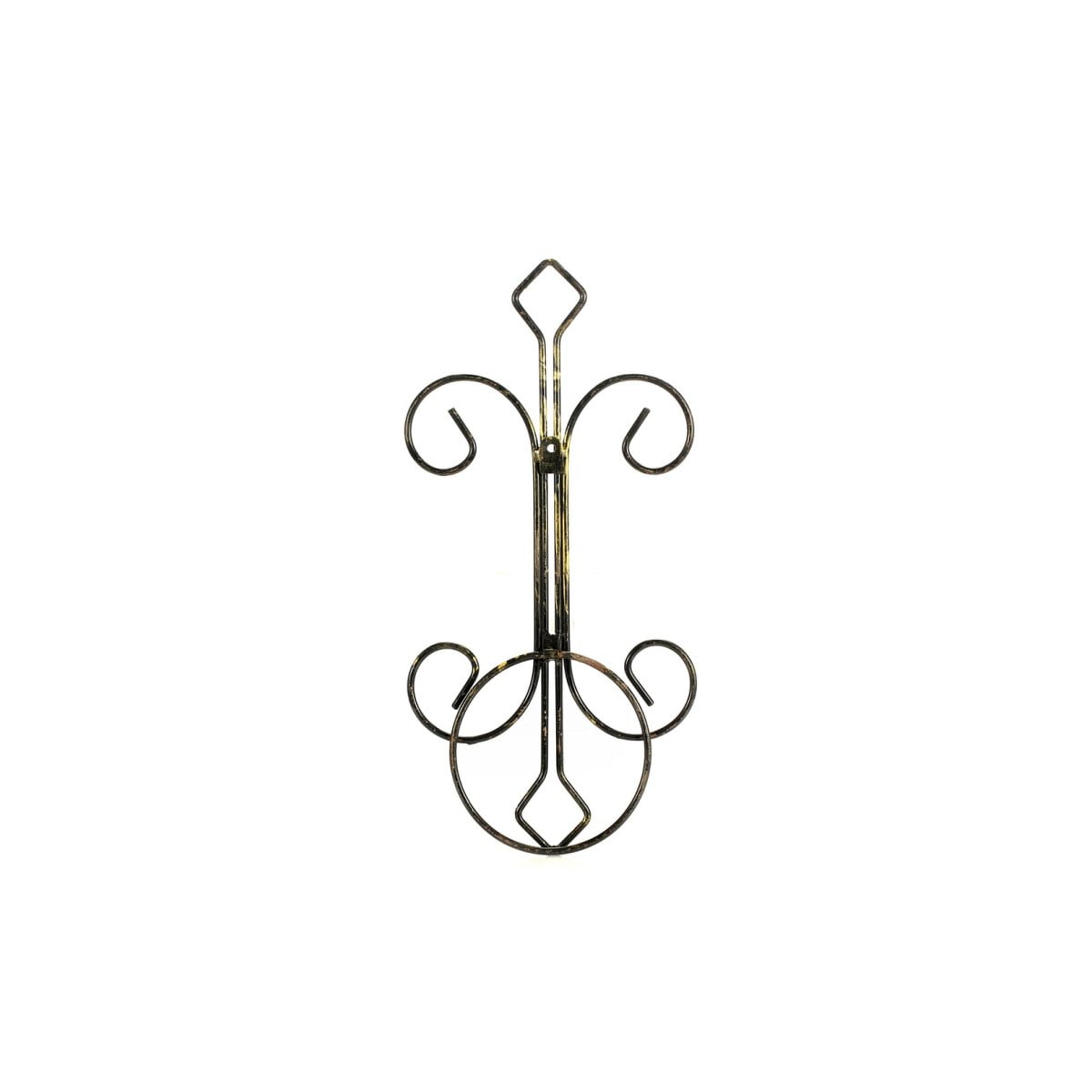 16" Single Pot Cast Metal Crest Wall Planter   Black Gold Hanging Flower Pot for Indoor Outdoor Home Decor