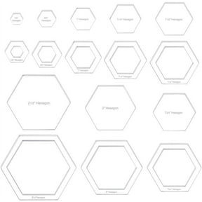 16 Sizes Hexagon Quilting Template Acrylic Intricate Sewing Machine Ruler Transparent Pressure Plate Router Template for DIY Hand Patchwork Cutting Craft 6mm Thick diy