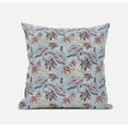 thumbnail image 1 of 16" Sky Blue Red Roses Suede Throw Pillow, 1 of 4