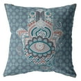 thumbnail image 1 of 16â€ Slate Blue Hamsa Boho Suede Throw Pillow, 1 of 5