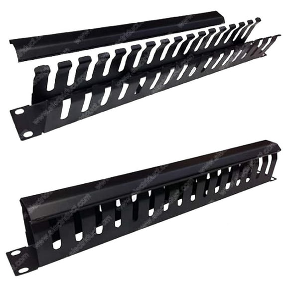 16 Slot Cable Manager 1U Server Rack Wire Management System (medium slots) - 3 Pack