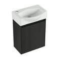 thumbnail image 1 of 16" Small Bathroom Vanity with Sink, Floating Bathroom Vanity Cabinet with Storage, Wall Mounted Narrow Vanities Corner Bathroom Vanity with Round Ceramic Sink for Home Bath, 1 of 1