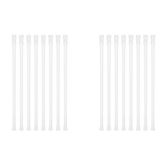 16 Small Tension Rods 15.7 Inch to 28 Inch Spring Extendable Curtain Curtain Shower Curtain Telescopic Rod White