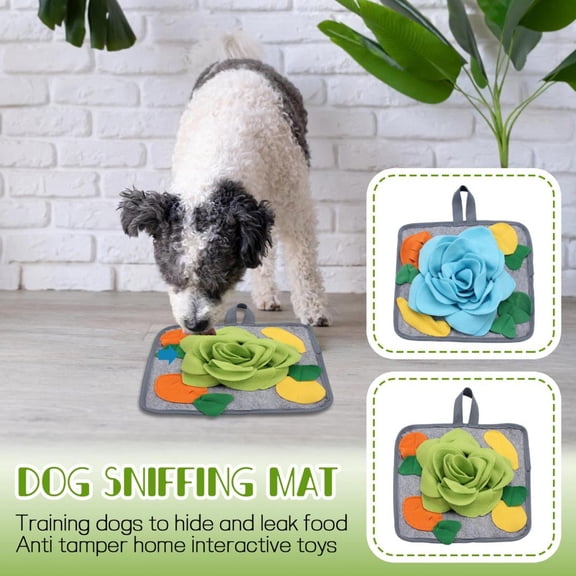 16" Snuffle Mat For Dogs, Interactive Puzzle Feeding Mat With Colorful Flower Design, Durable Non-Slip Nosework Pad To Relieve Stress, Slow Feed Training Toy For Indoor, Outdoor