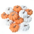 thumbnail image 1 of 16 Soft Pumpkin Decorations - Small Orange and White Pumpkins for Autumn and Thanksgiving Home for Halloween Decoration, 1 of 3