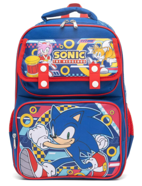 16" Sonic the Hedgehog Large School backpack with Padded Back and Adjustable Straps